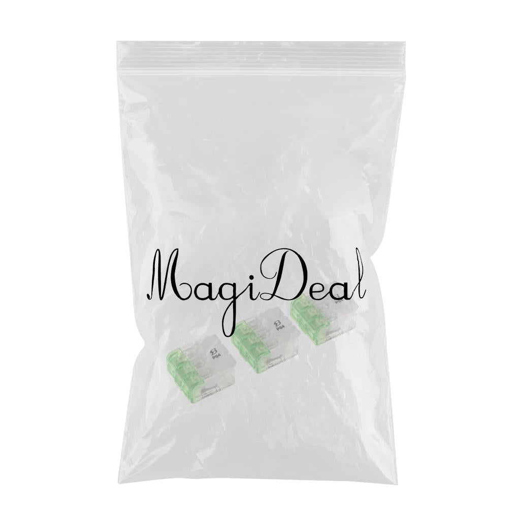 3x 450V/600V 32A Spring Terminal Blocks Strip Barrier Quick Connector 3P