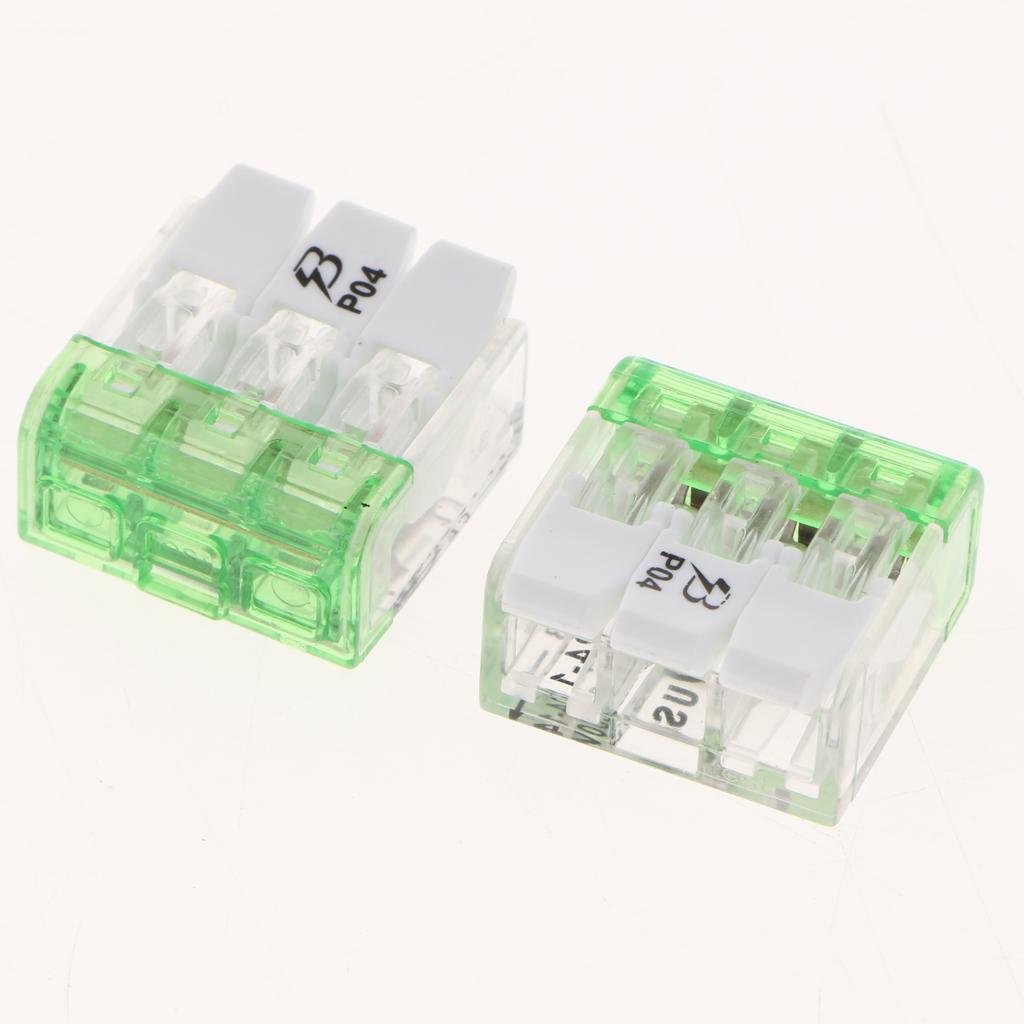 3x 450V/600V 32A Spring Terminal Blocks Strip Barrier Quick Connector 3P