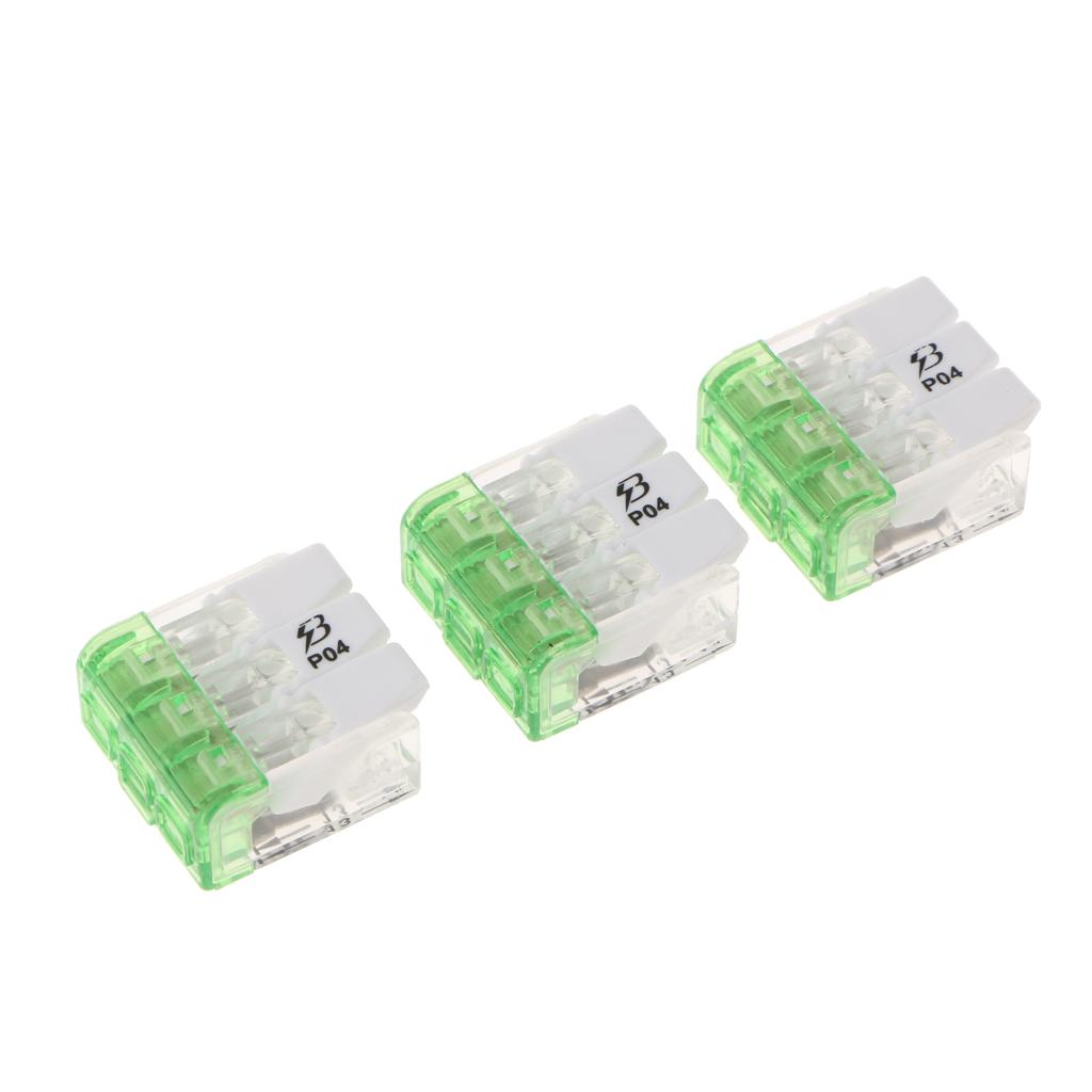 3x 450V/600V 32A Spring Terminal Blocks Strip Barrier Quick Connector 3P