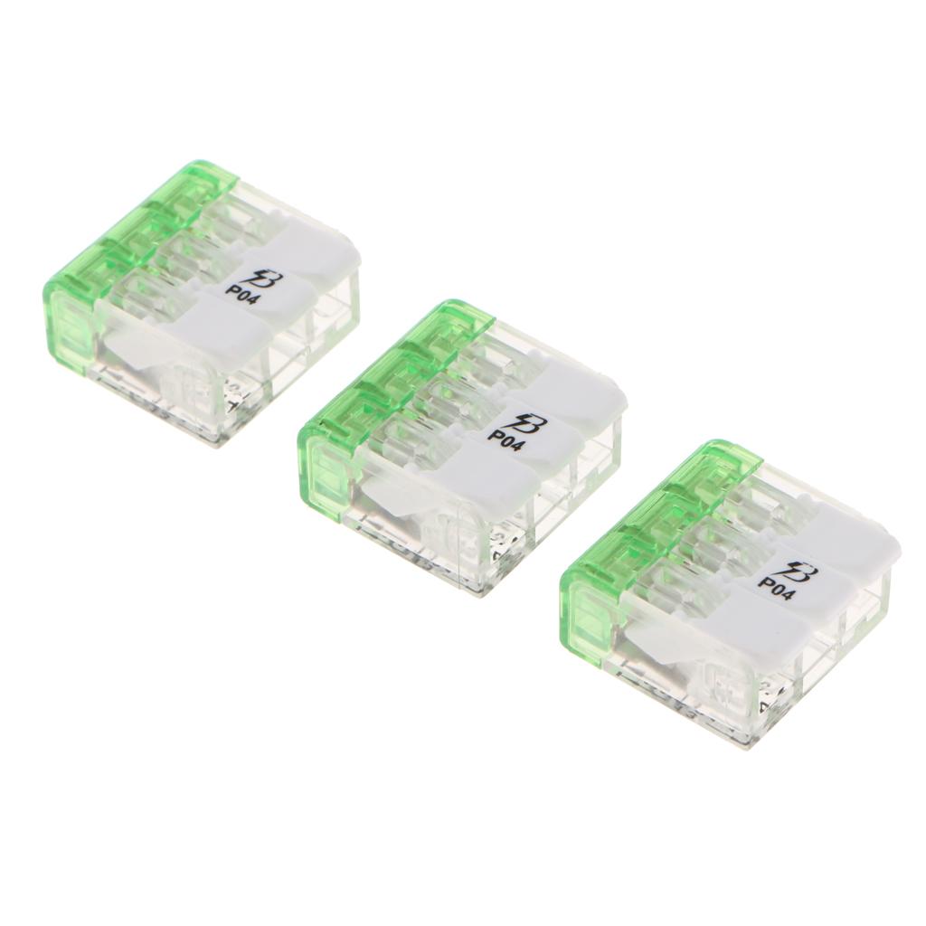 3x 450V/600V 32A Spring Terminal Blocks Strip Barrier Quick Connector 3P