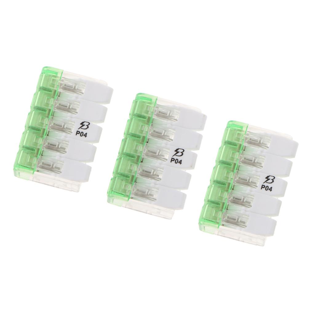 3x 450V/600V 32A Spring Terminal Blocks Strip Barrier Quick Connector 5P