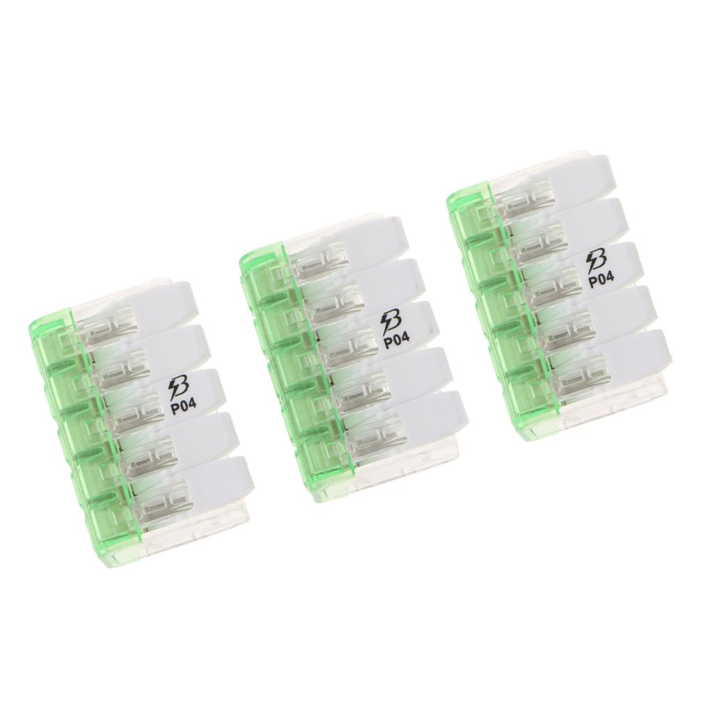 3x 450V/600V 32A Spring Terminal Blocks Strip Barrier Quick Connector 5P