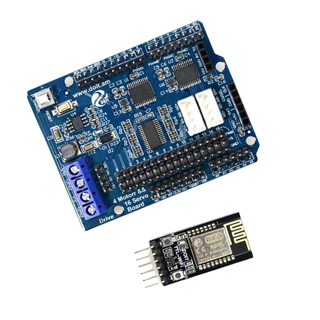 2/4 DC Motor 16-Way Servo Drive Board Arduino Motor Drive Board+WiFi Module