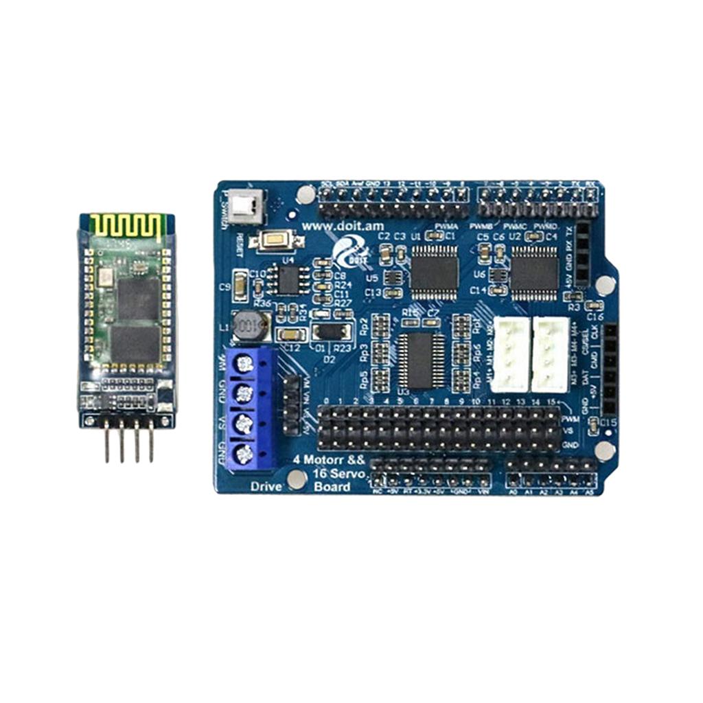 2/4 DC Motor 16-Way Servo Drive Board Arduino Motor Drive Board+BT Module