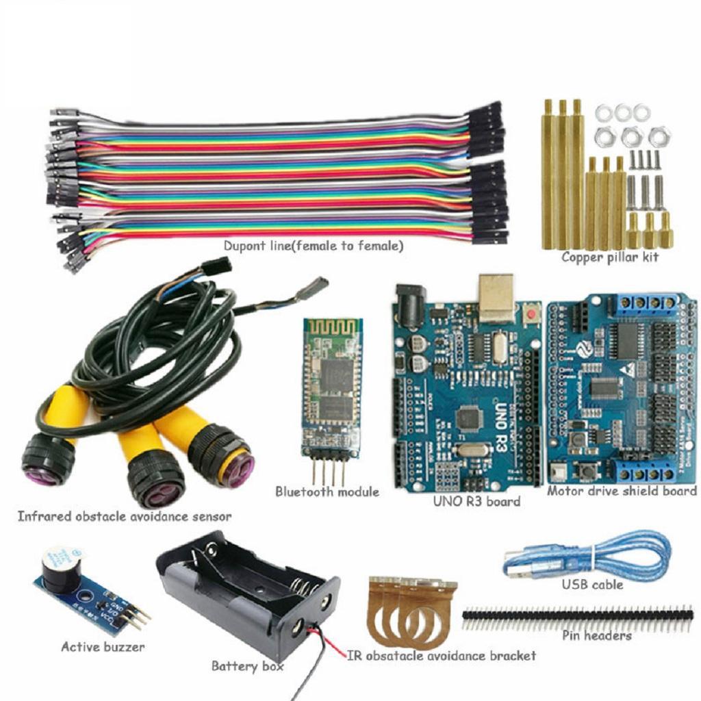 Arduino BT Control Starter Kit with Infrared Obstacle Avoidance Sensor Compatible with Arduino R3