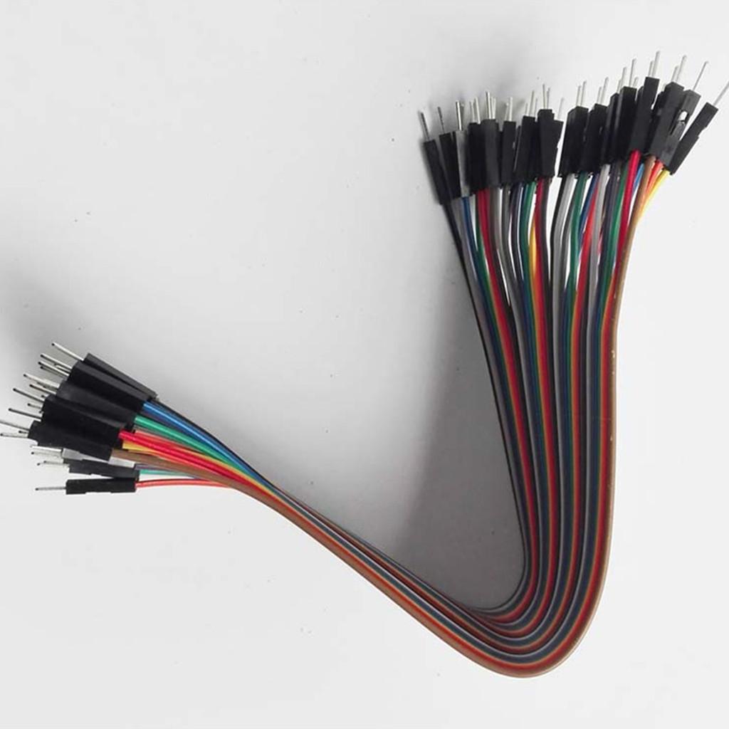 Dupont line 40pcs Multicolored Dupont Wire 40pin Male to Male, Breadboard Jumper Wires Ribbon Cables Kit for Arduino