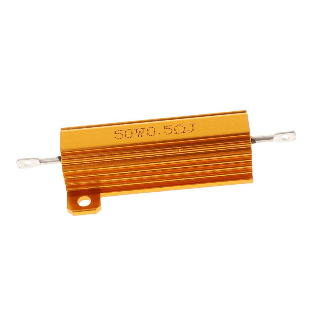 Gold Aluminum Shell resistor RX24 50W High Power Resistor For LED Bulb 0.5R