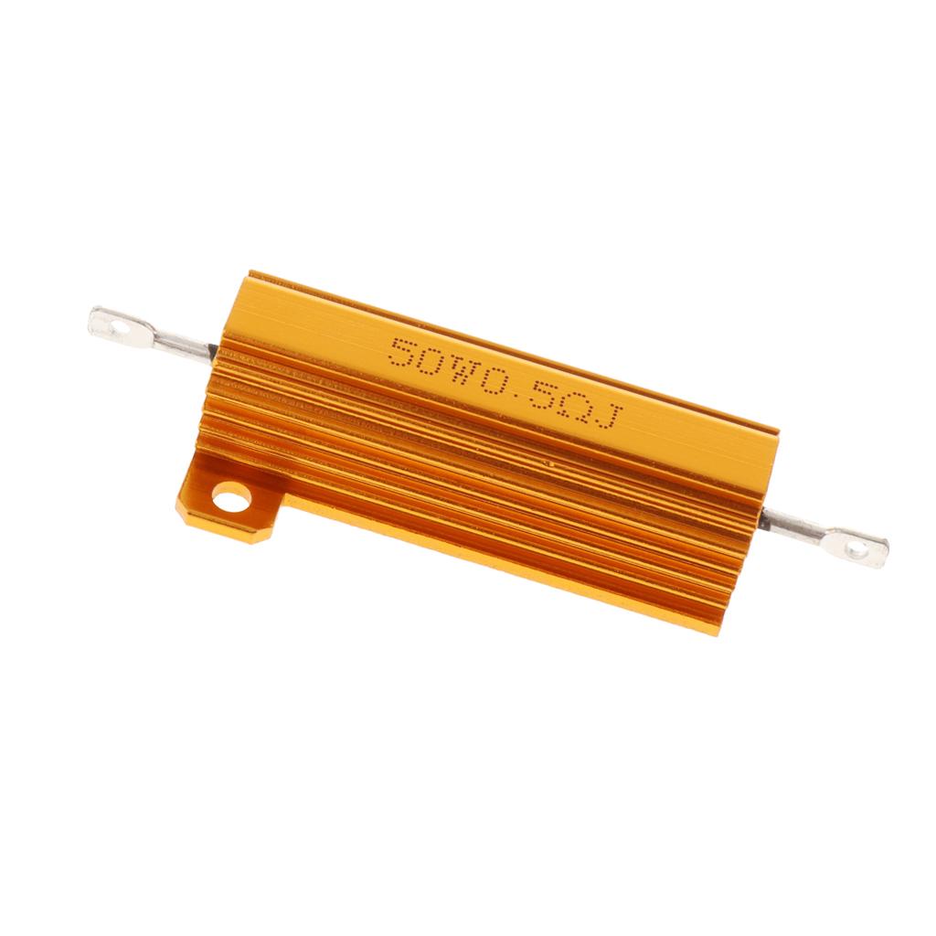 Gold Aluminum Shell resistor RX24 50W High Power Resistor For LED Bulb 0.5R