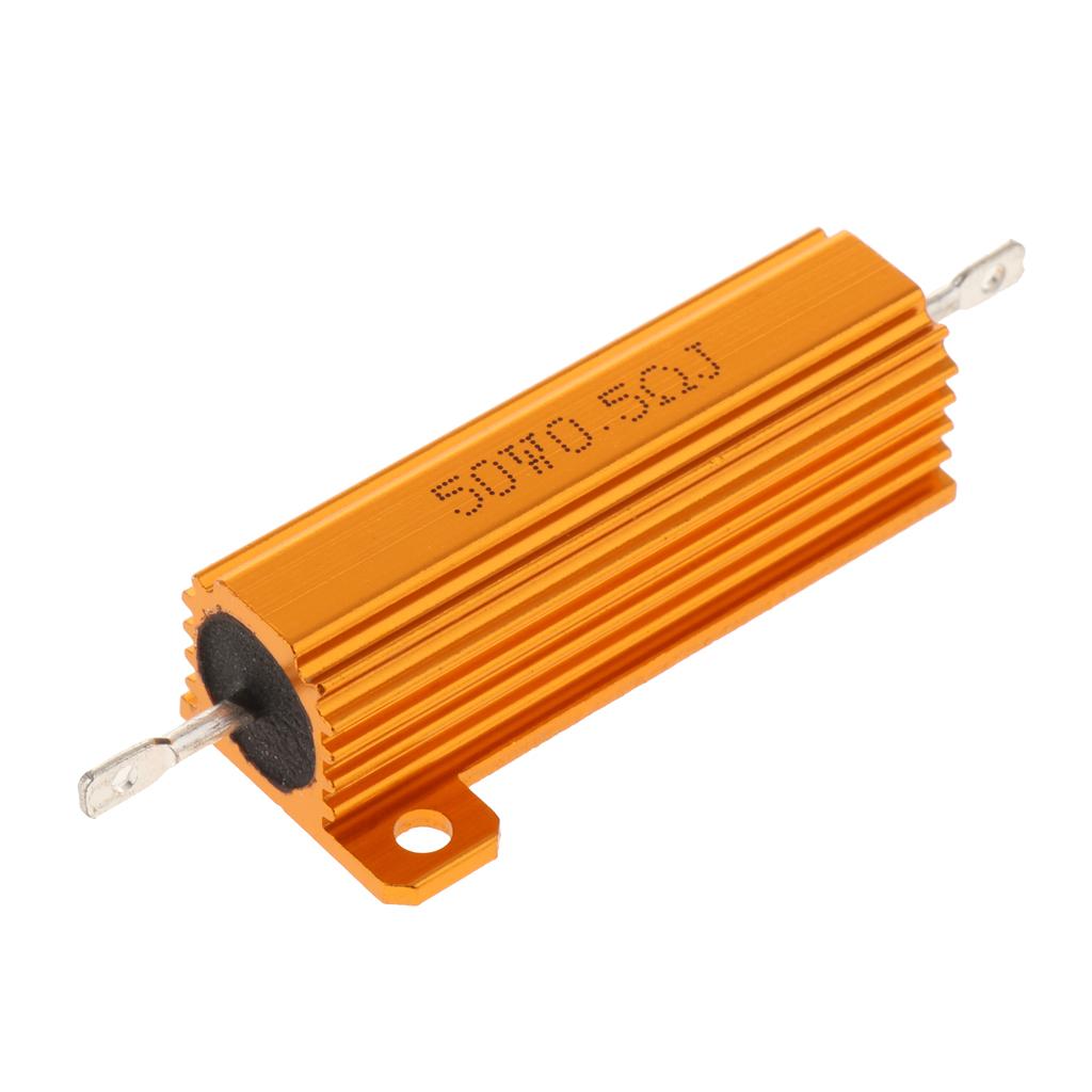 Gold Aluminum Shell resistor RX24 50W High Power Resistor For LED Bulb 0.5R