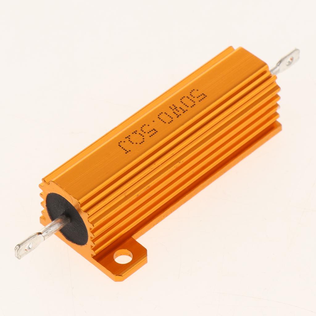 Gold Aluminum Shell resistor RX24 50W High Power Resistor For LED Bulb 0.5R