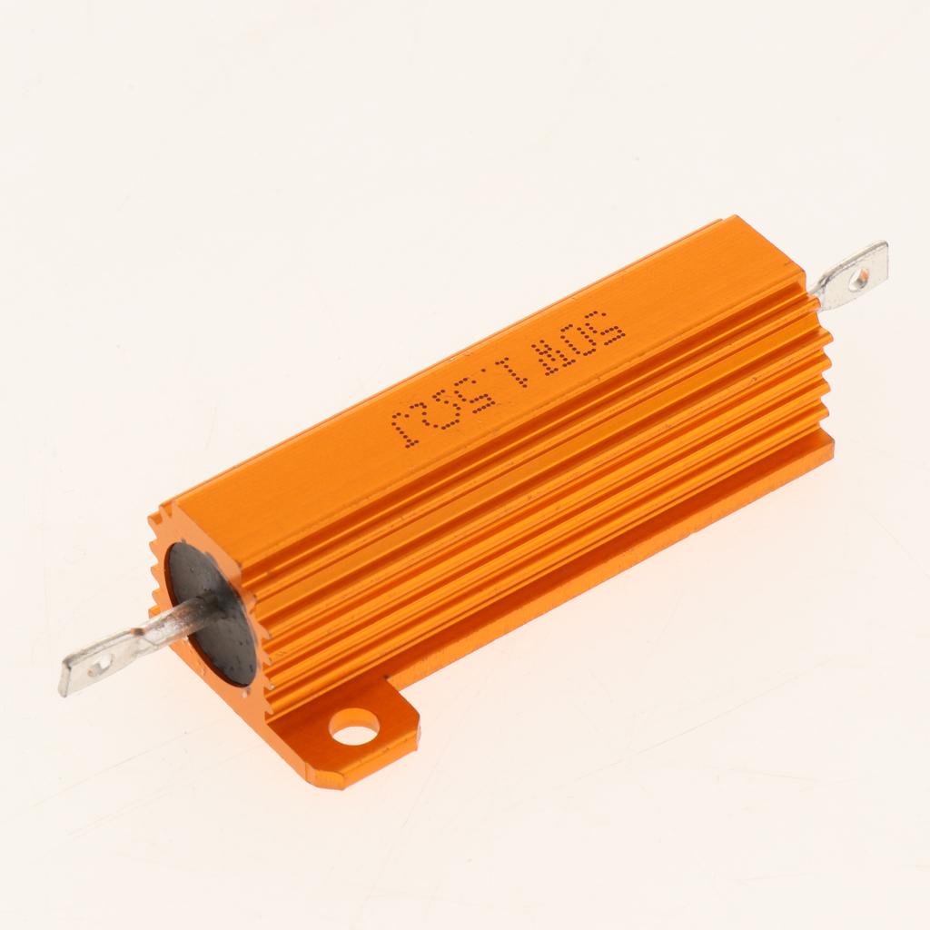 Gold Aluminum Shell resistor RX24 50W High Power Resistor For LED Bulb 1.5R