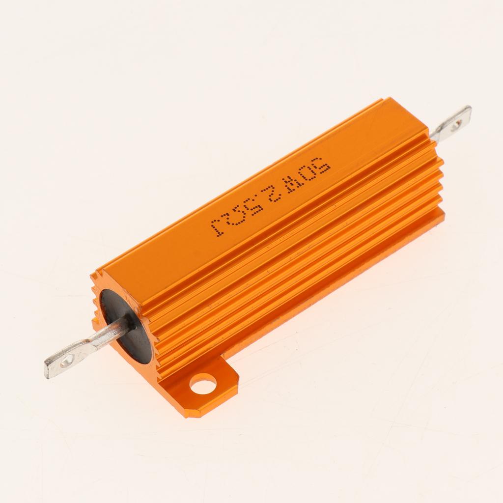 Gold Aluminum Shell resistor RX24 50W High Power Resistor For LED Bulb 2.5R