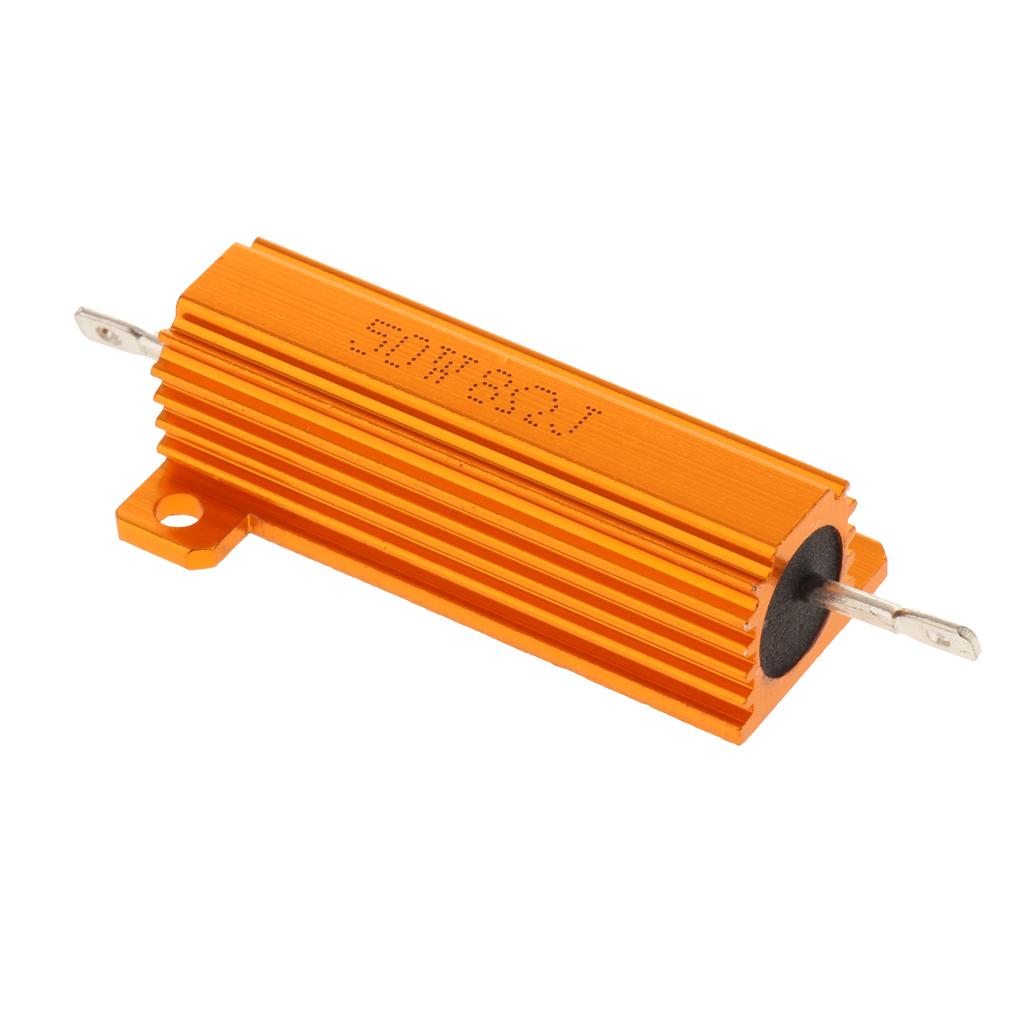 Gold Aluminum Shell resistor RX24 50W High Power Resistor For LED Bulb 8R