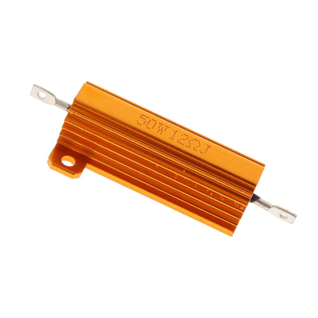 Gold Aluminum Shell resistor RX24 50W High Power Resistor For LED Bulb 12R