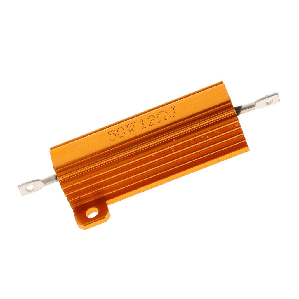 Gold Aluminum Shell resistor RX24 50W High Power Resistor For LED Bulb 12R
