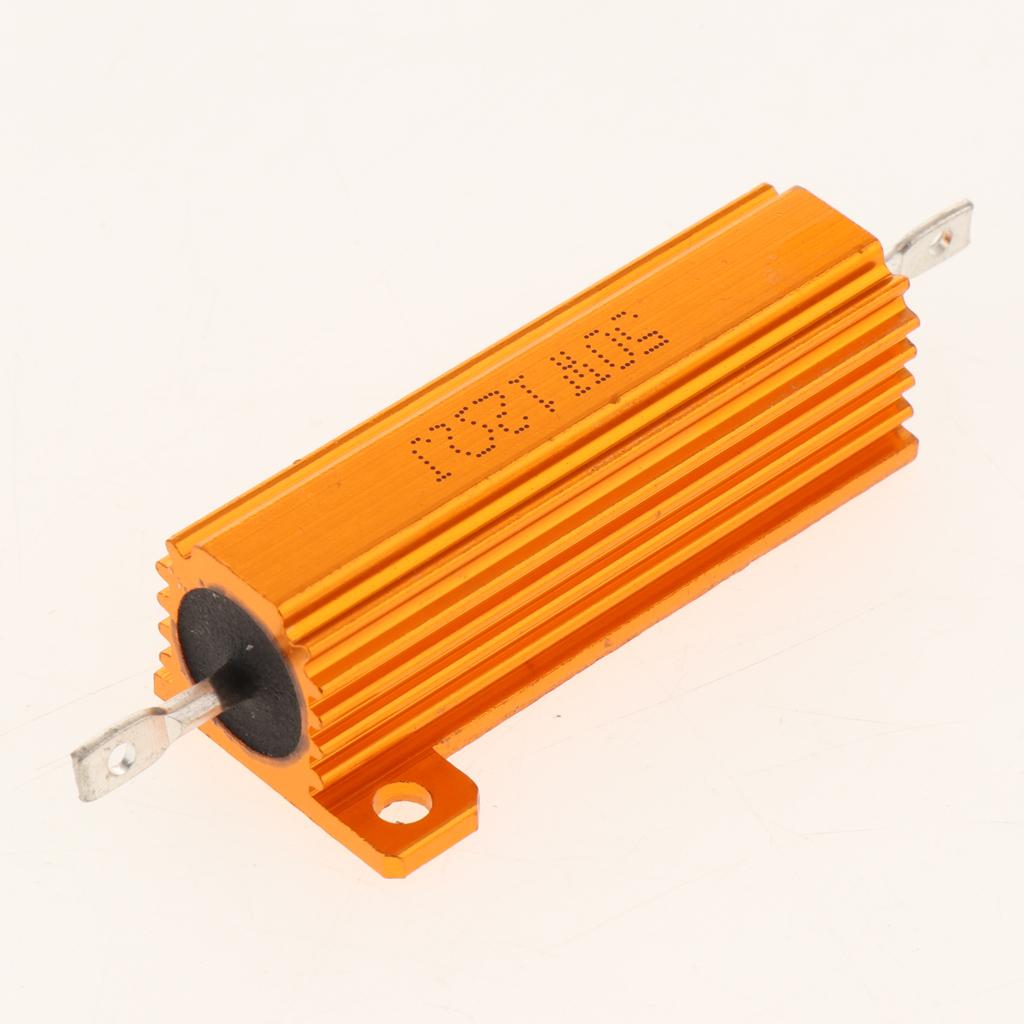 Gold Aluminum Shell resistor RX24 50W High Power Resistor For LED Bulb 12R