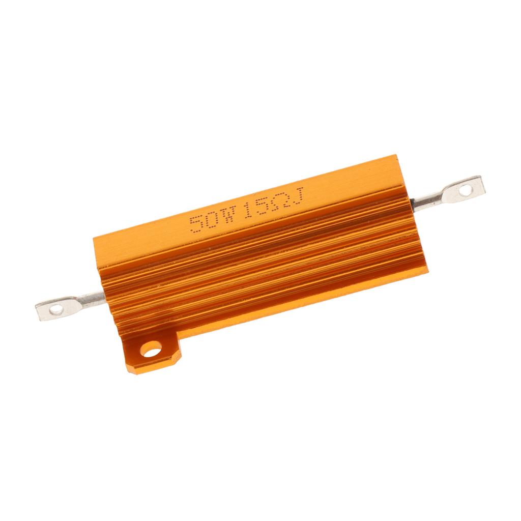 Gold Aluminum Shell resistor RX24 50W High Power Resistor For LED Bulb 15R