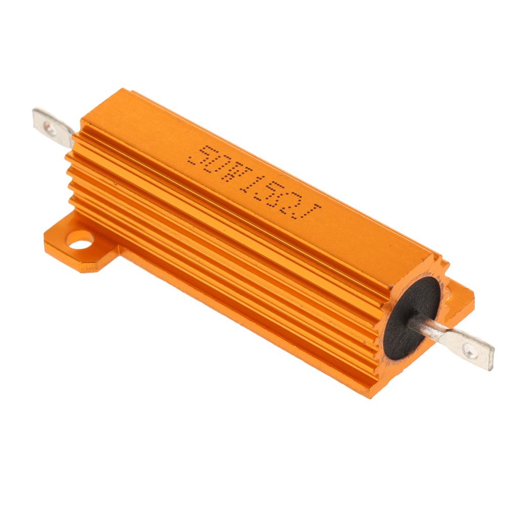 Gold Aluminum Shell resistor RX24 50W High Power Resistor For LED Bulb 15R