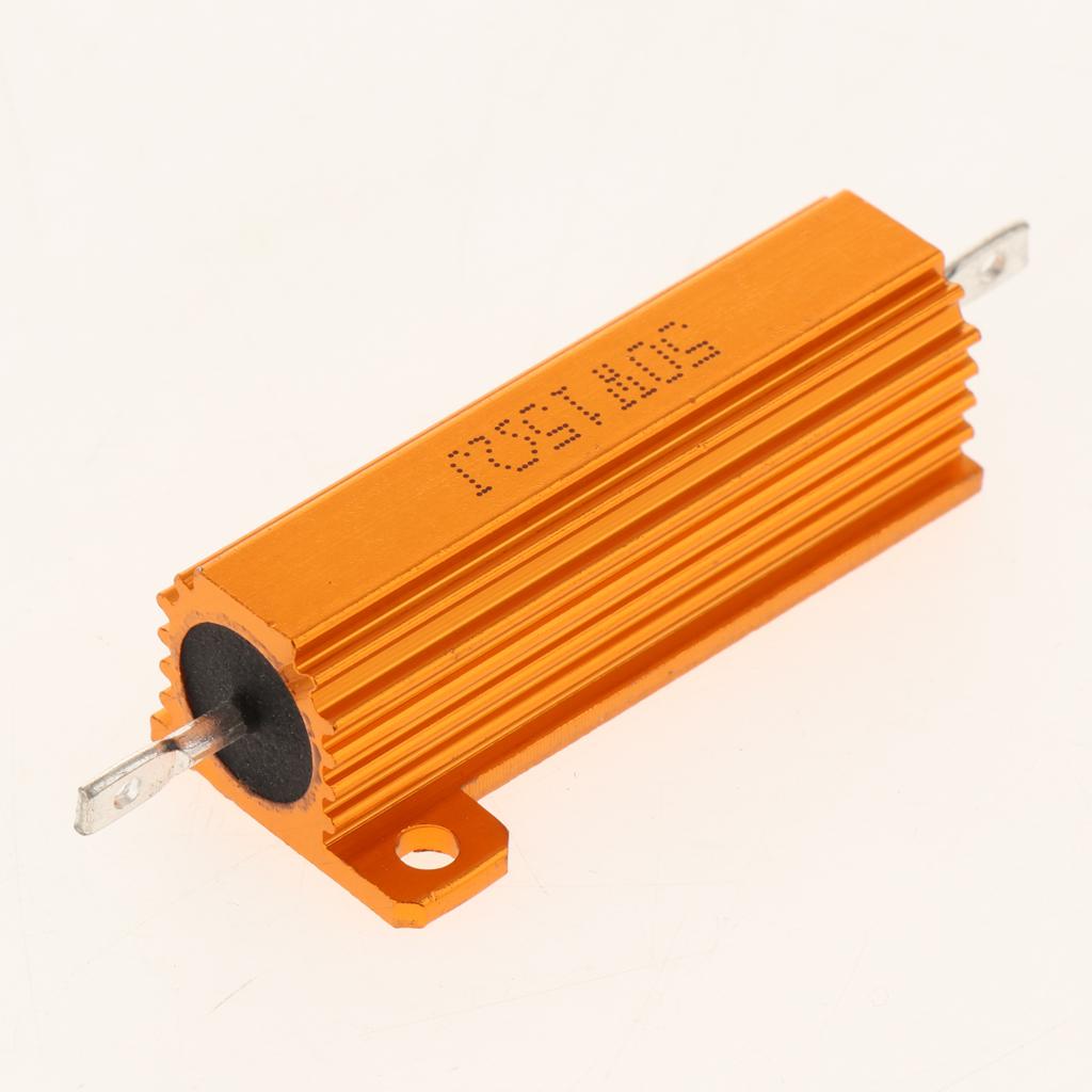 Gold Aluminum Shell resistor RX24 50W High Power Resistor For LED Bulb 15R