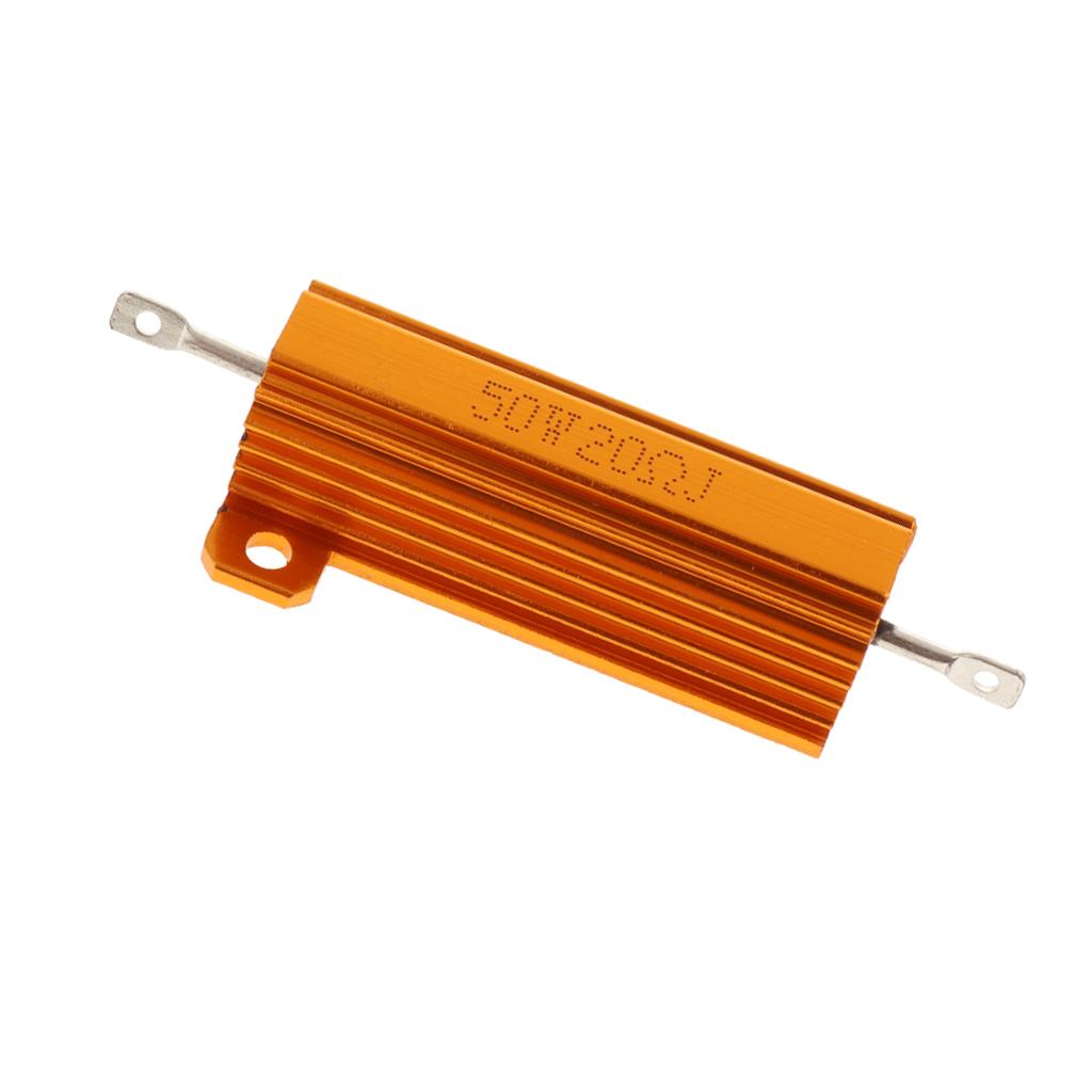 Gold Aluminum Shell resistor RX24 50W High Power Resistor For LED Bulb 20R