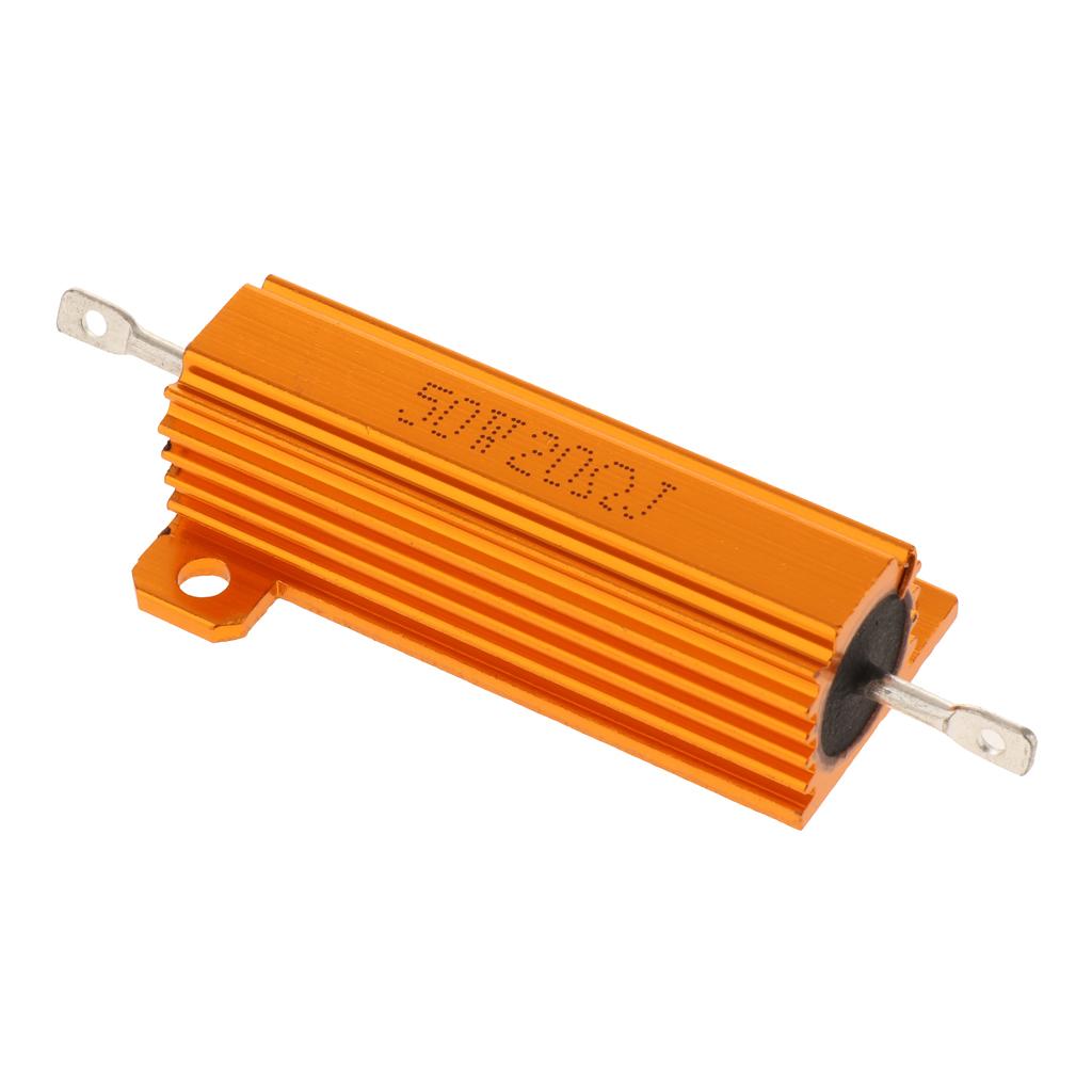 Gold Aluminum Shell resistor RX24 50W High Power Resistor For LED Bulb 20R