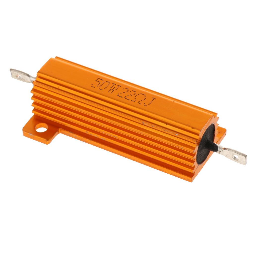 Gold Aluminum Shell resistor RX24 50W High Power Resistor For LED Bulb 22R