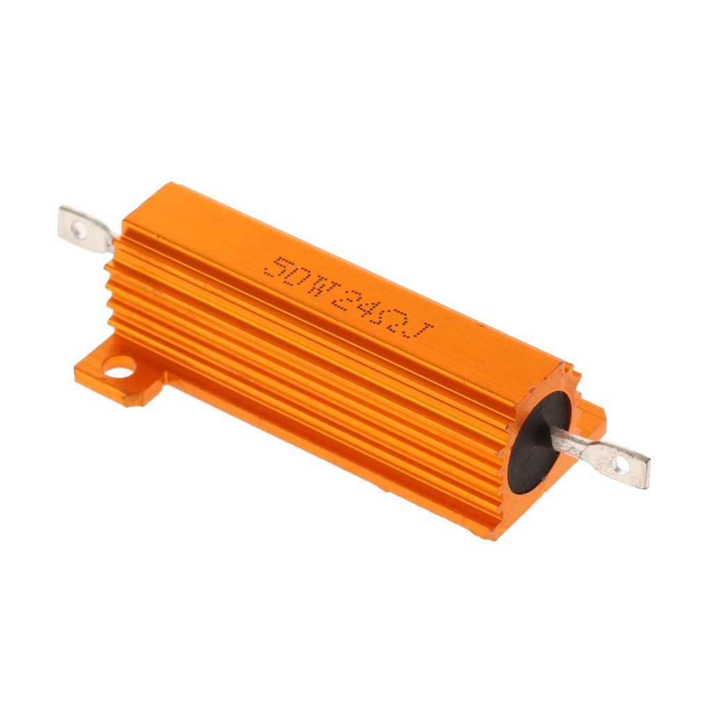 Gold Aluminum Shell resistor RX24 50W High Power Resistor For LED Bulb 24R