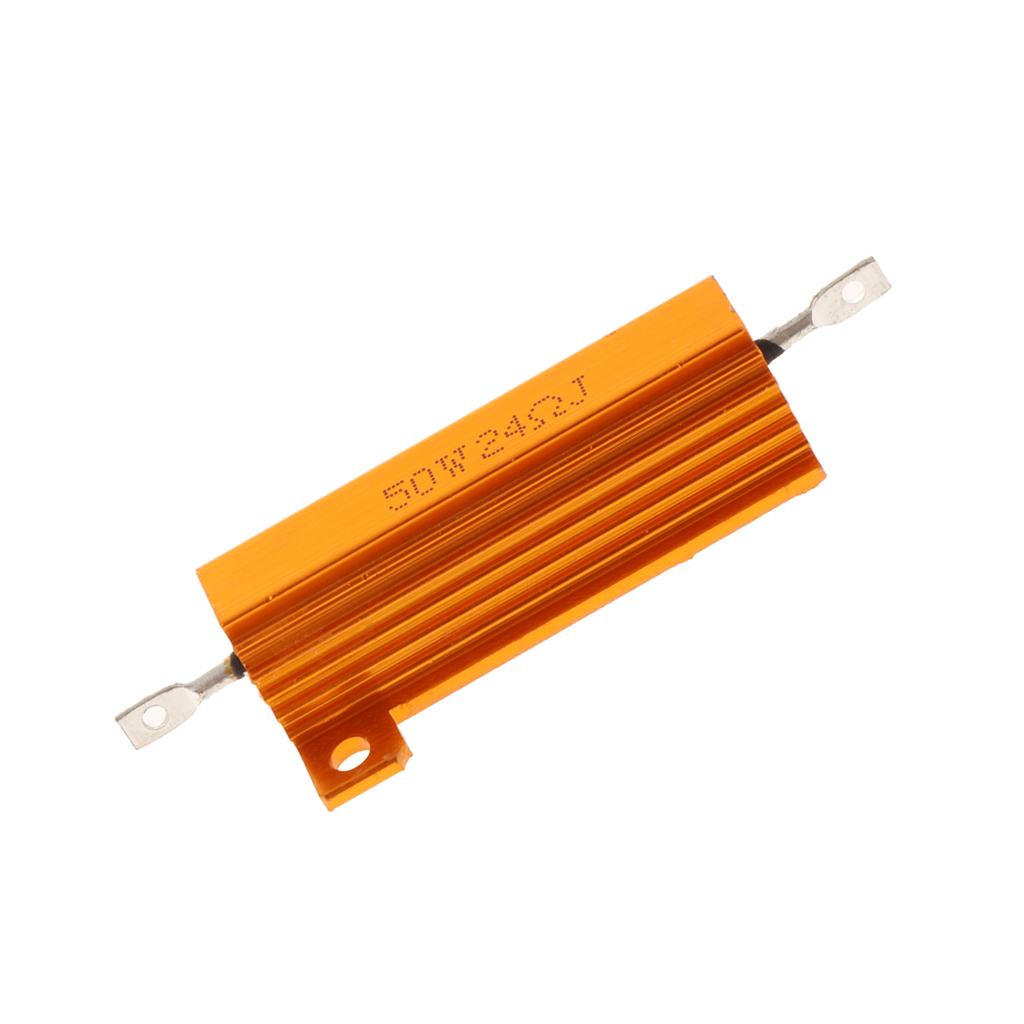 Gold Aluminum Shell resistor RX24 50W High Power Resistor For LED Bulb 24R