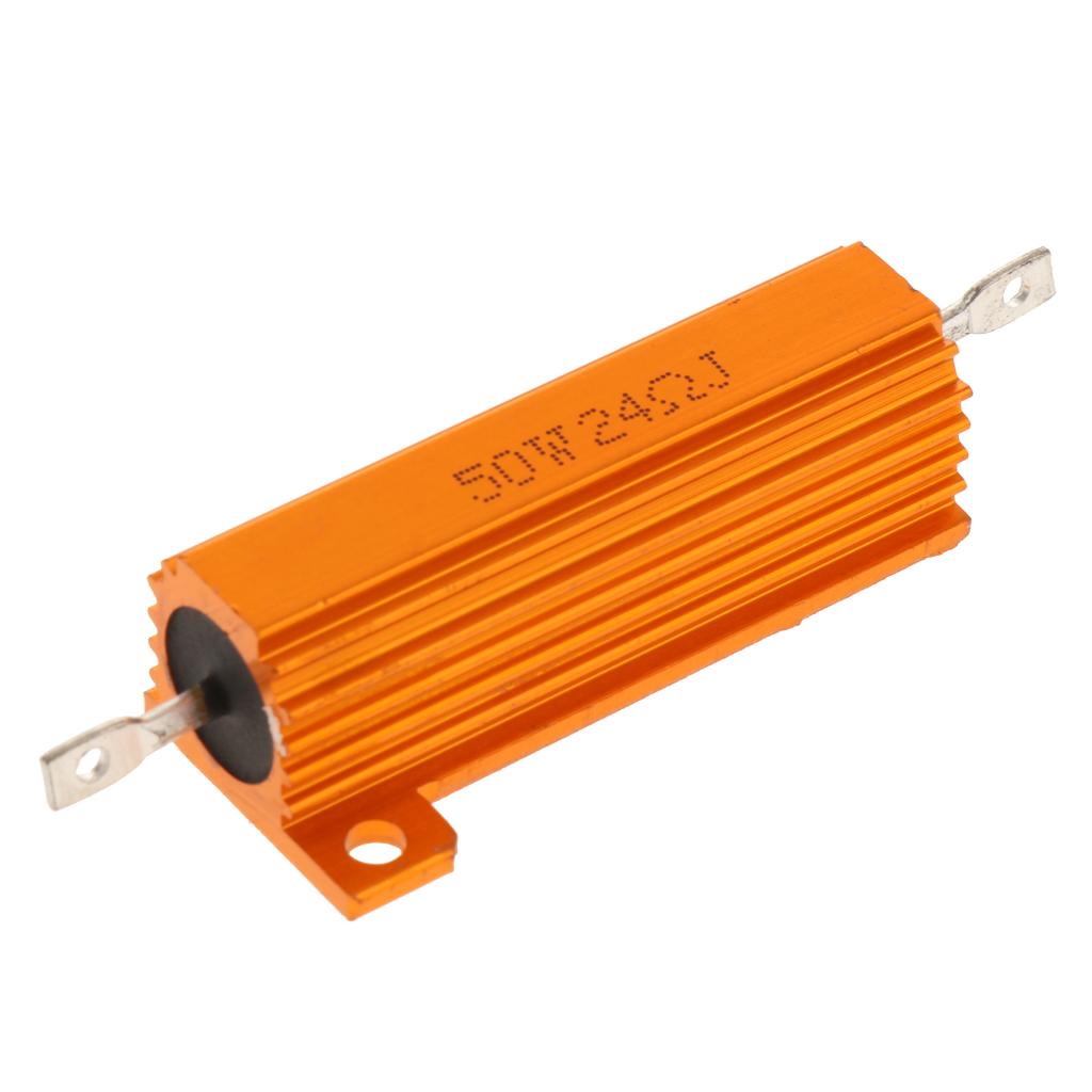 Gold Aluminum Shell resistor RX24 50W High Power Resistor For LED Bulb 24R