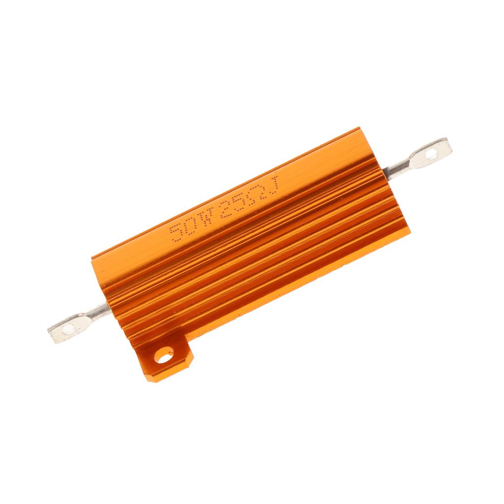 Gold Aluminum Shell resistor RX24 50W High Power Resistor For LED Bulb 25R