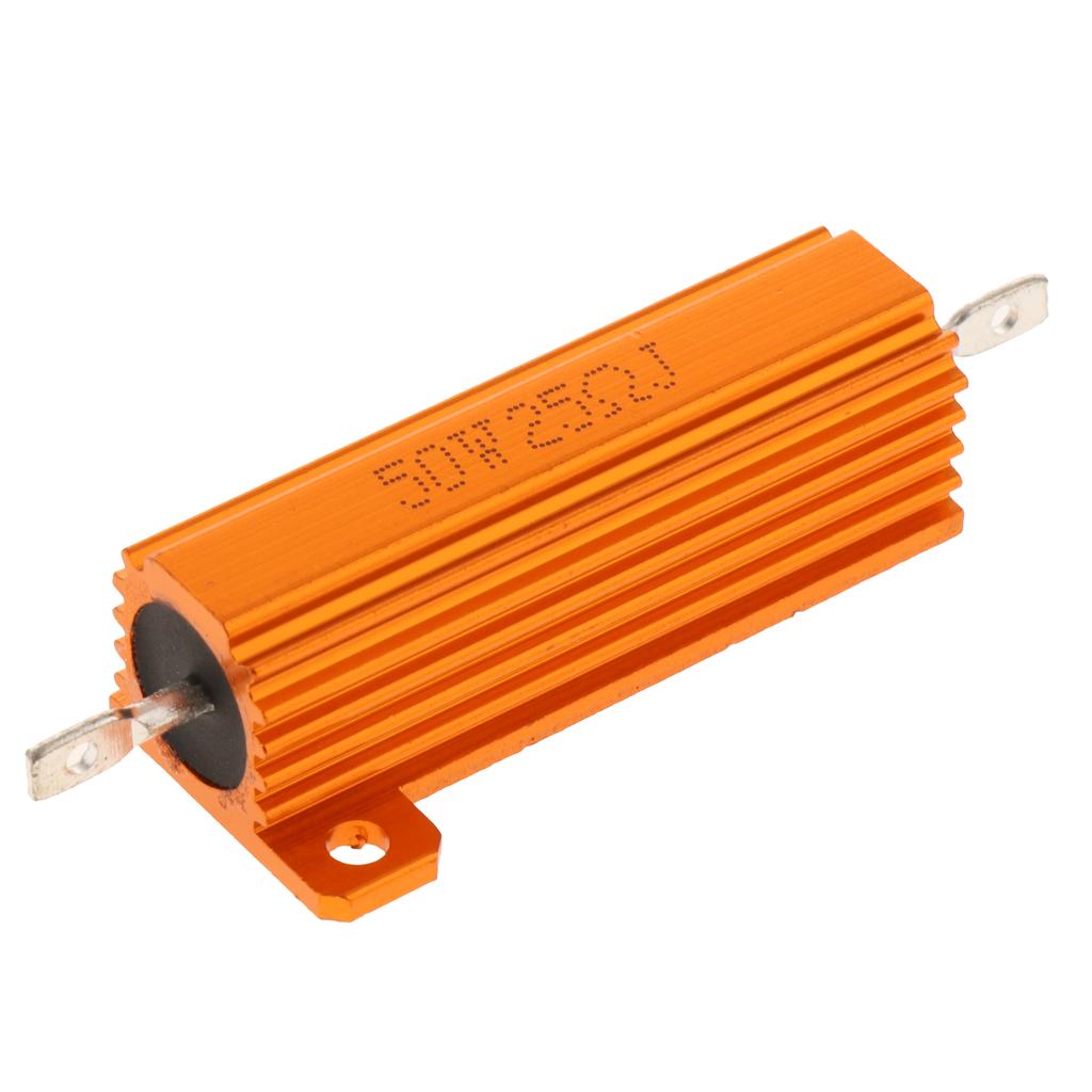 Gold Aluminum Shell resistor RX24 50W High Power Resistor For LED Bulb 25R