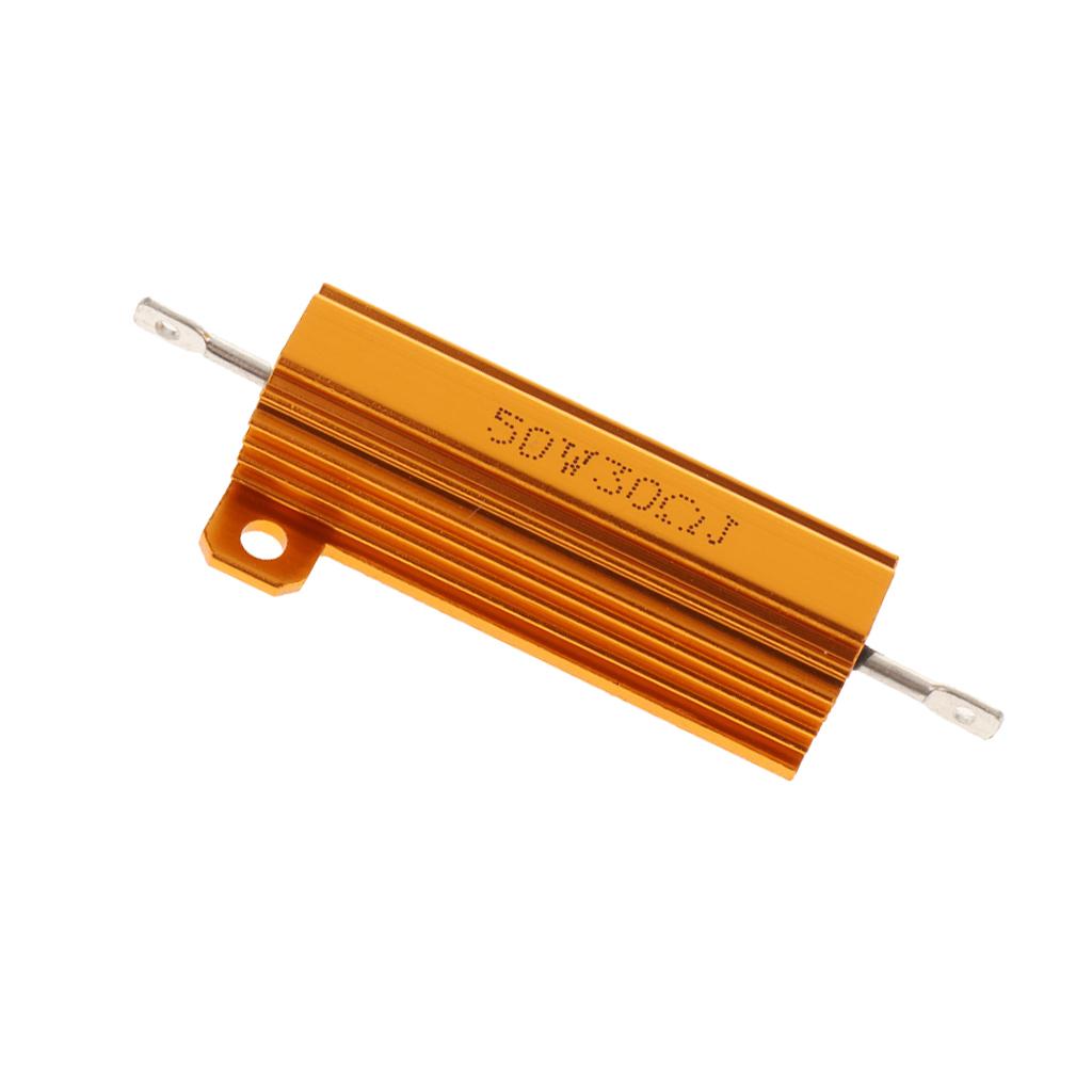 Gold Aluminum Shell resistor RX24 50W High Power Resistor For LED Bulb 30R