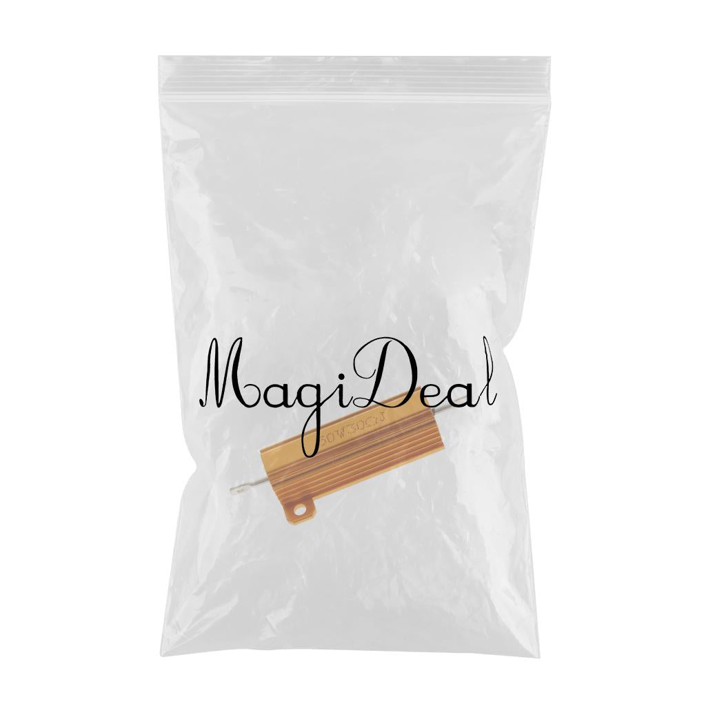 Gold Aluminum Shell resistor RX24 50W High Power Resistor For LED Bulb 30R