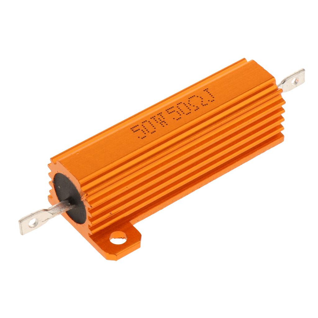 Gold Aluminum Shell resistor RX24 50W High Power Resistor For LED Bulb 50R