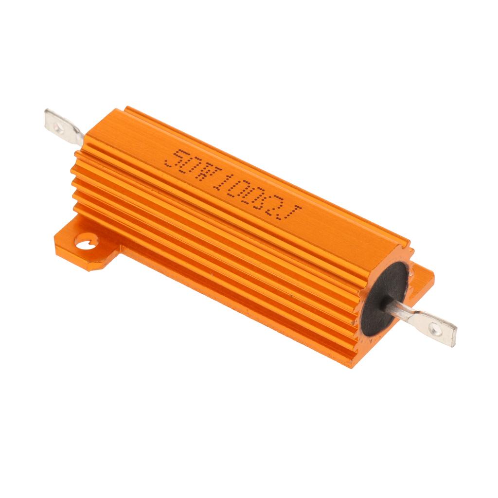 Gold Aluminum Shell resistor RX24 50W High Power Resistor For LED Bulb 100R