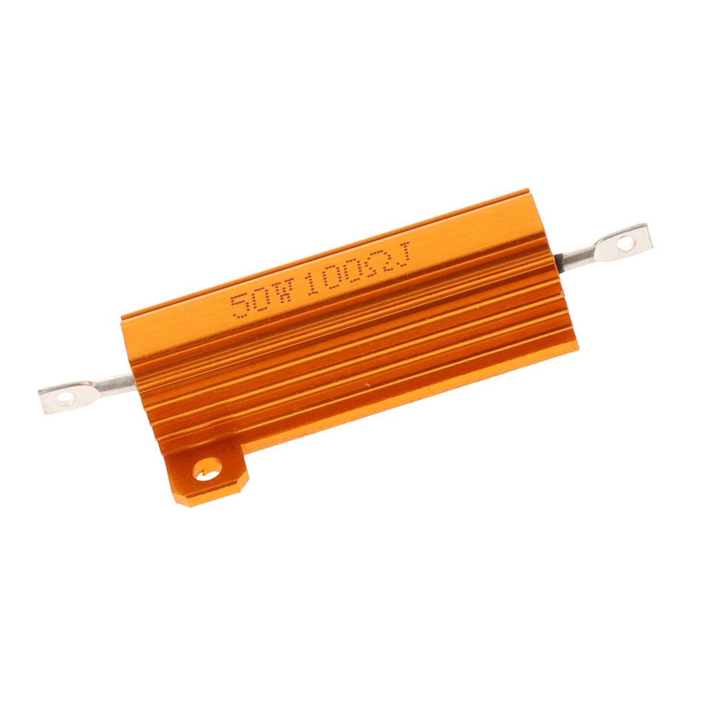 Gold Aluminum Shell resistor RX24 50W High Power Resistor For LED Bulb 100R