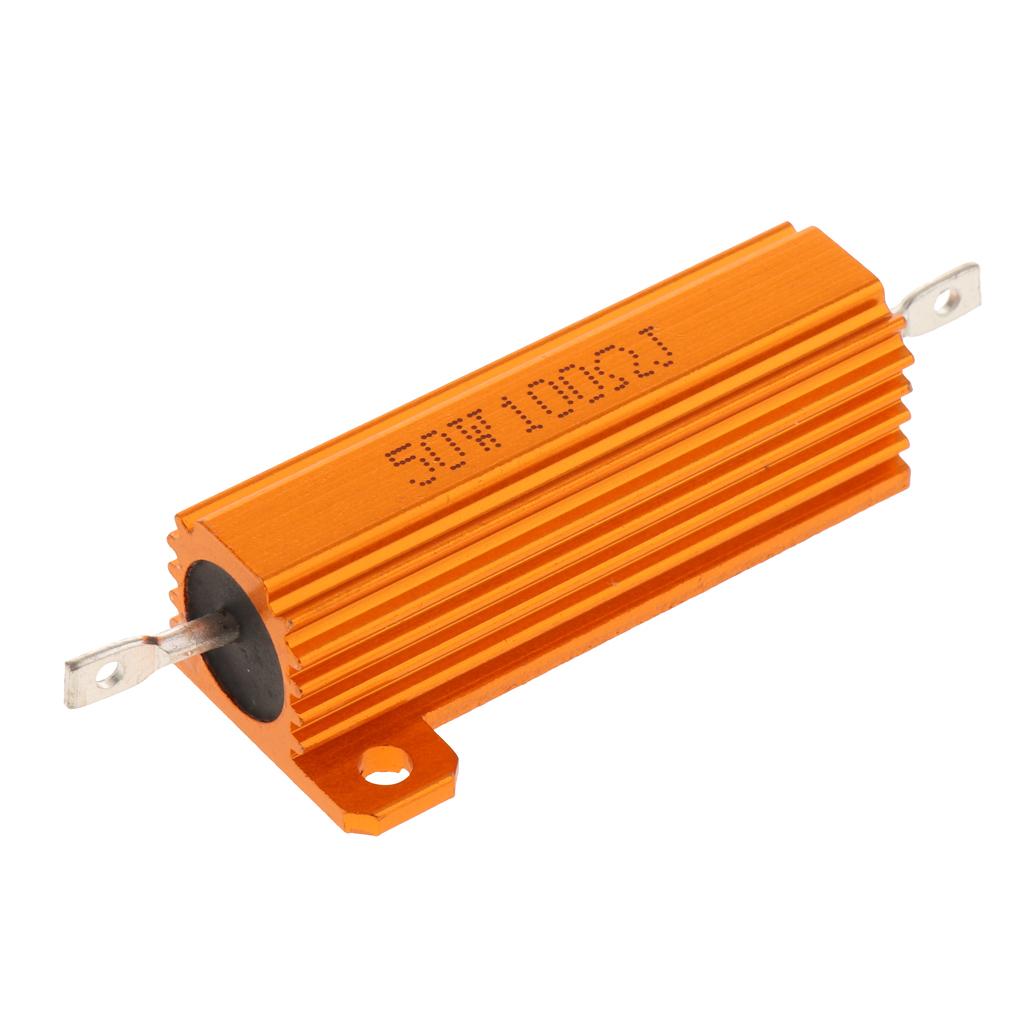 Gold Aluminum Shell resistor RX24 50W High Power Resistor For LED Bulb 100R