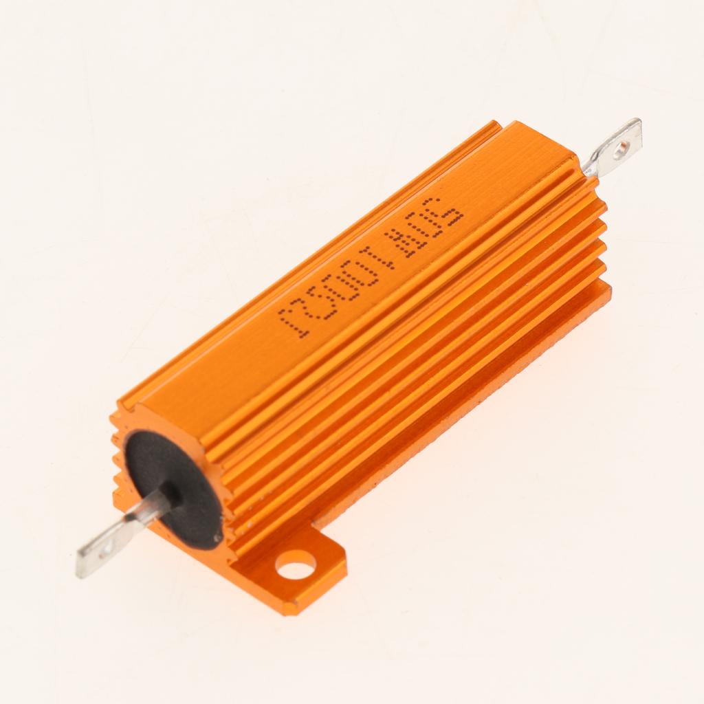 Gold Aluminum Shell resistor RX24 50W High Power Resistor For LED Bulb 100R