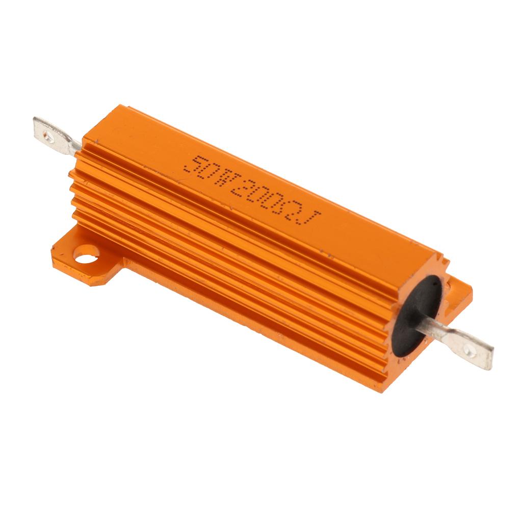 Gold Aluminum Shell resistor RX24 50W High Power Resistor For LED Bulb 200R