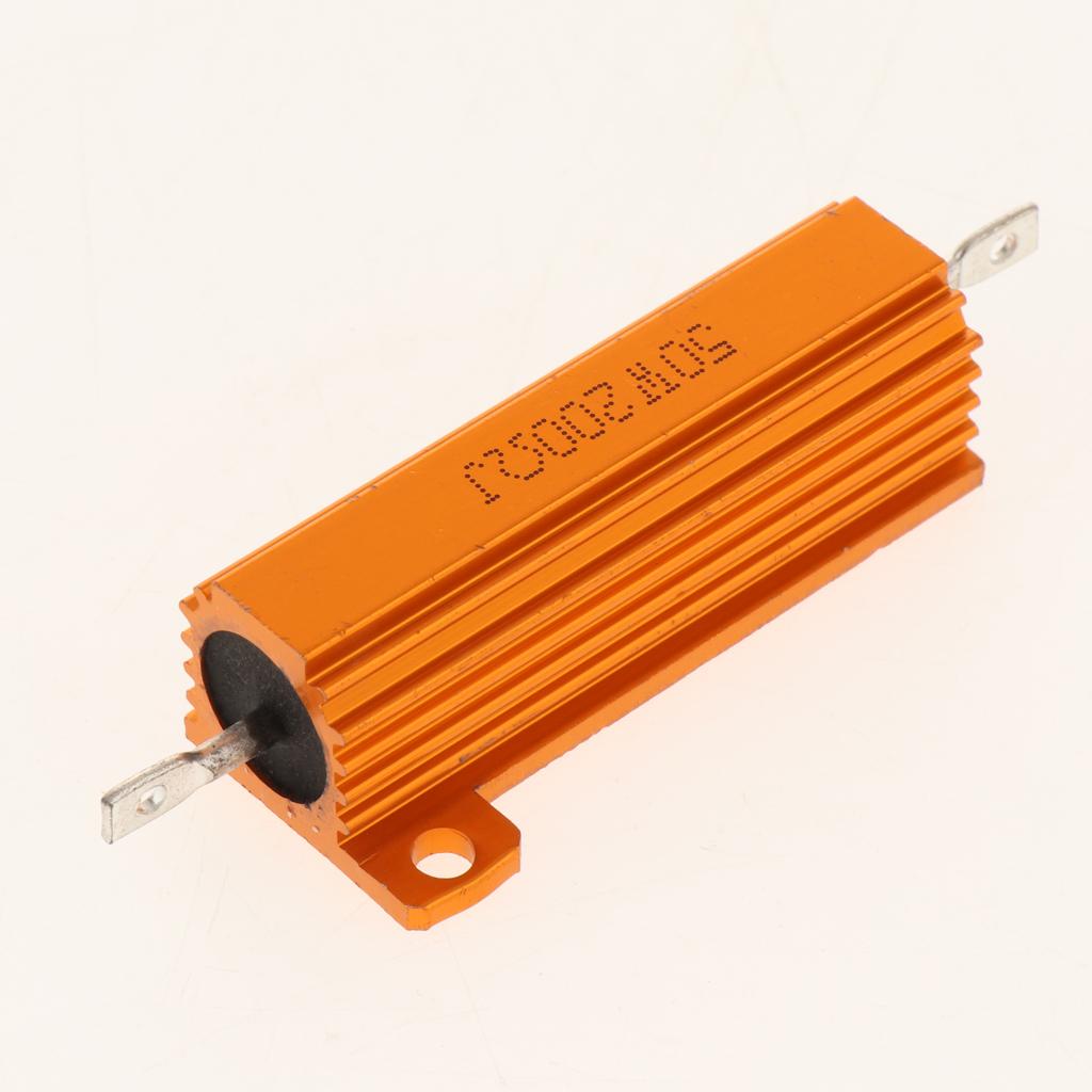 Gold Aluminum Shell resistor RX24 50W High Power Resistor For LED Bulb 200R