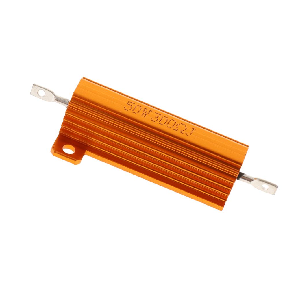 Gold Aluminum Shell resistor RX24 50W High Power Resistor For LED Bulb 300R