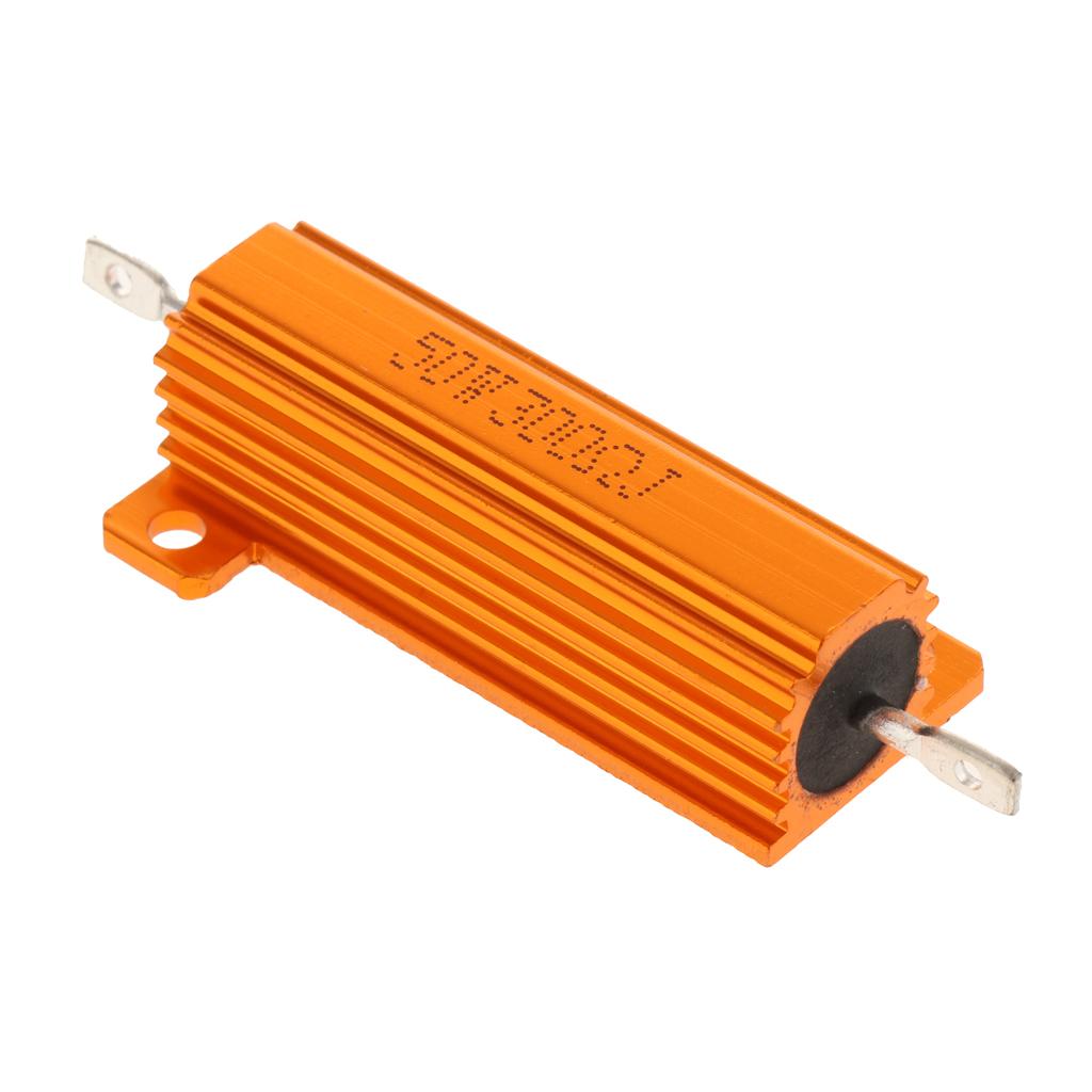 Gold Aluminum Shell resistor RX24 50W High Power Resistor For LED Bulb 300R