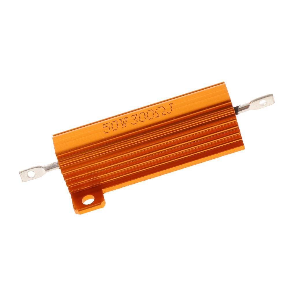 Gold Aluminum Shell resistor RX24 50W High Power Resistor For LED Bulb 300R