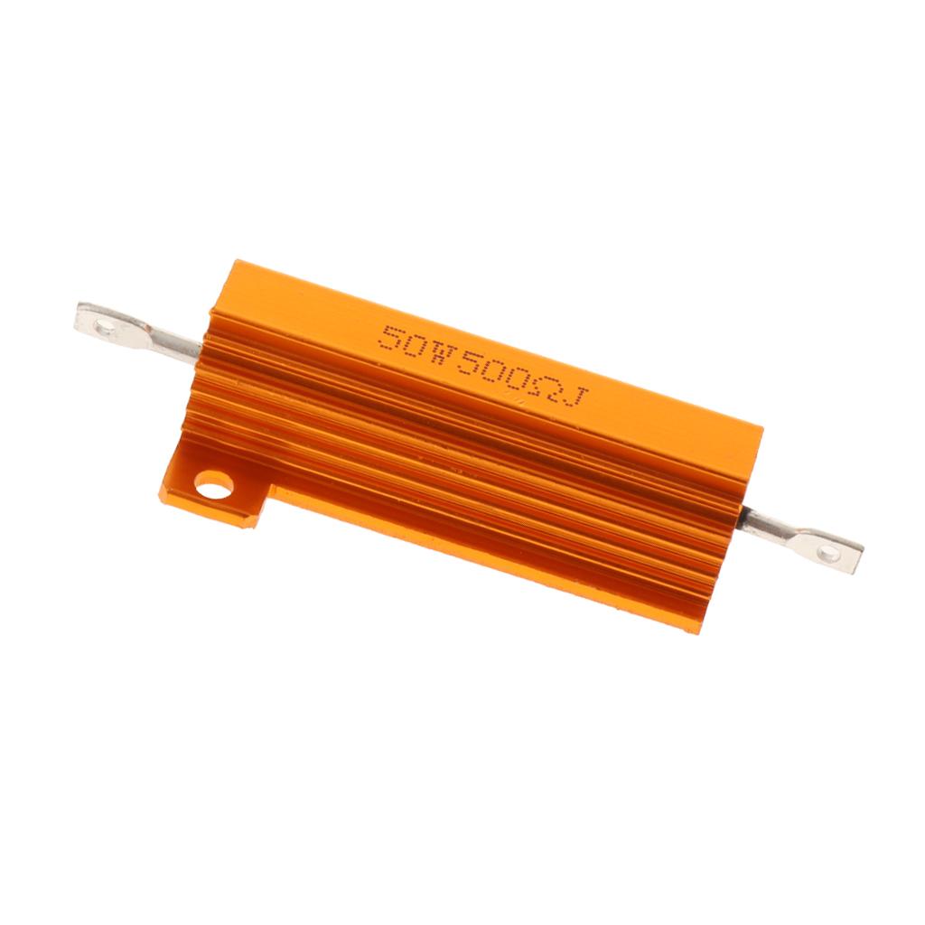 Gold Aluminum Shell resistor RX24 50W High Power Resistor For LED Bulb 500R