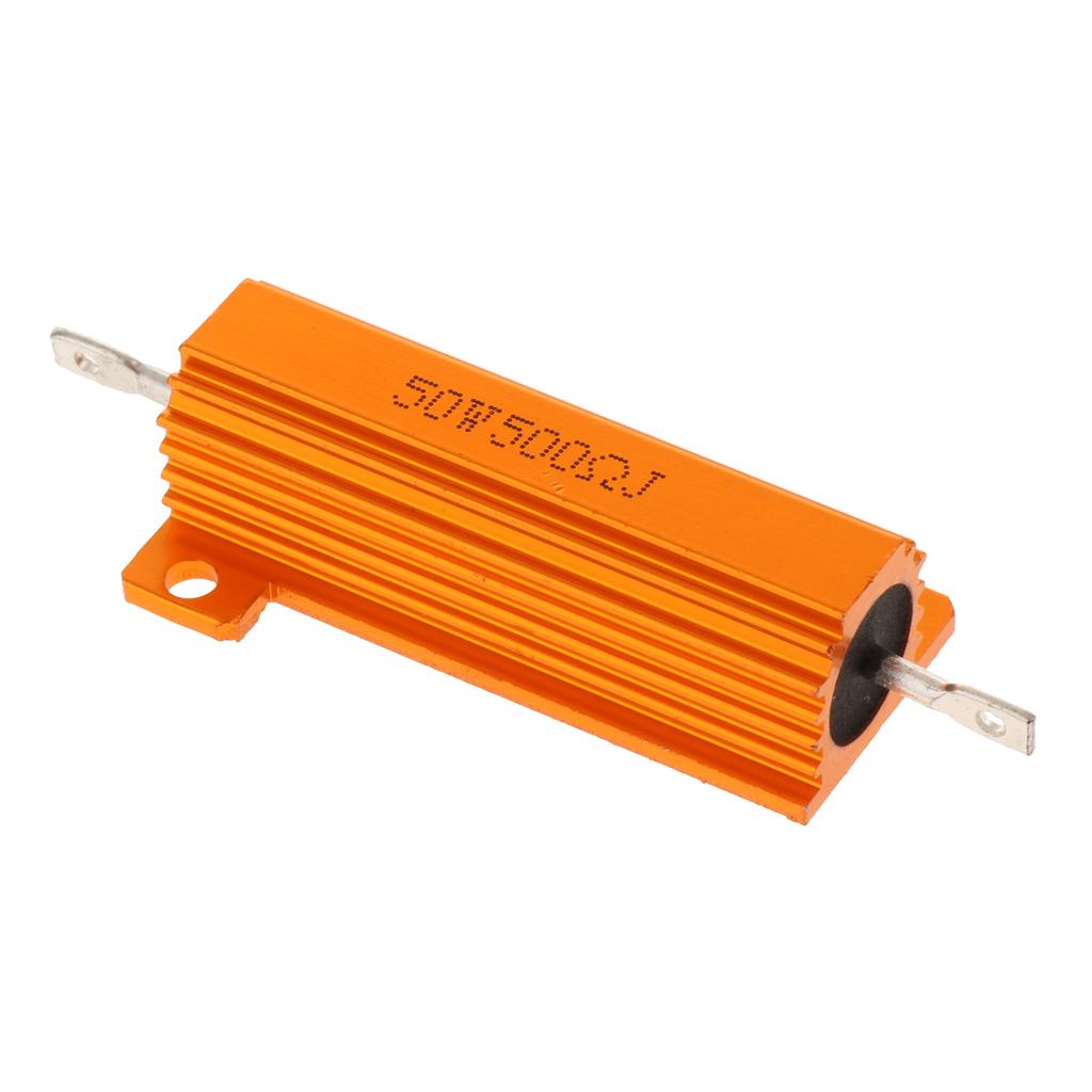 Gold Aluminum Shell resistor RX24 50W High Power Resistor For LED Bulb 500R