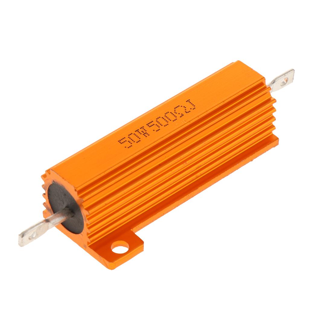 Gold Aluminum Shell resistor RX24 50W High Power Resistor For LED Bulb 500R