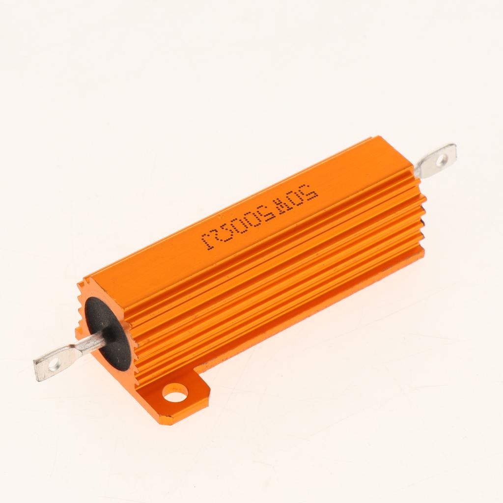 Gold Aluminum Shell resistor RX24 50W High Power Resistor For LED Bulb 500R
