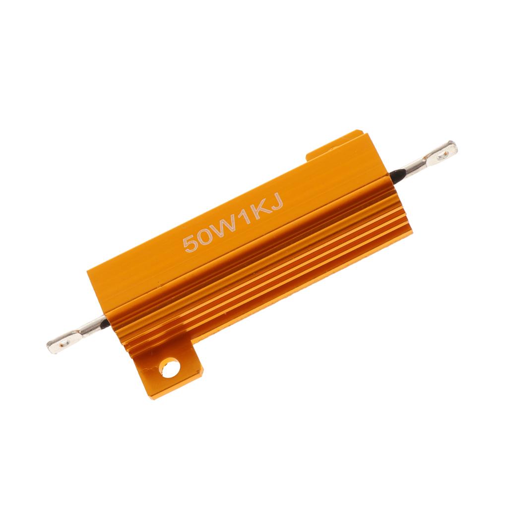 Gold Aluminum Shell resistor RX24 50W High Power Resistor For LED Bulb 1K