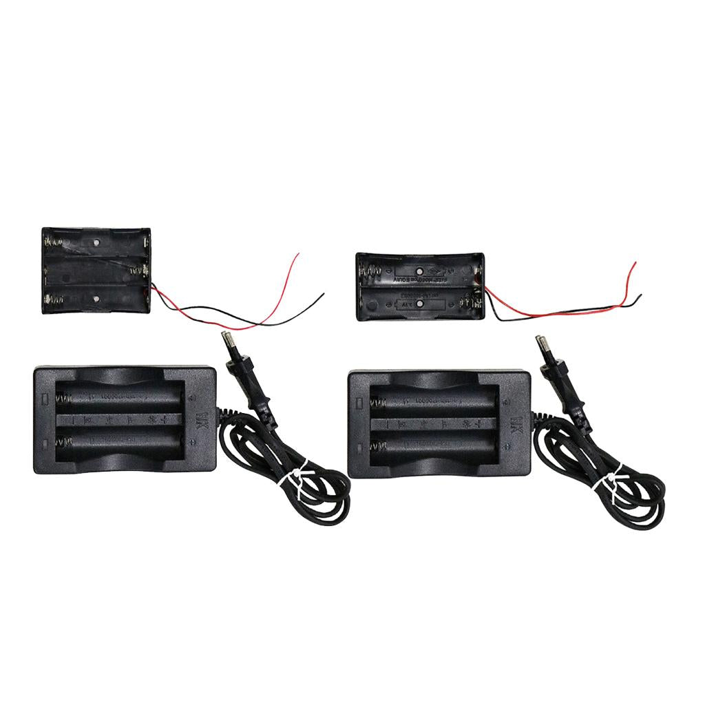 18650 Lithium Battery Charger + 2 Battery Holder Box 2 battery packs