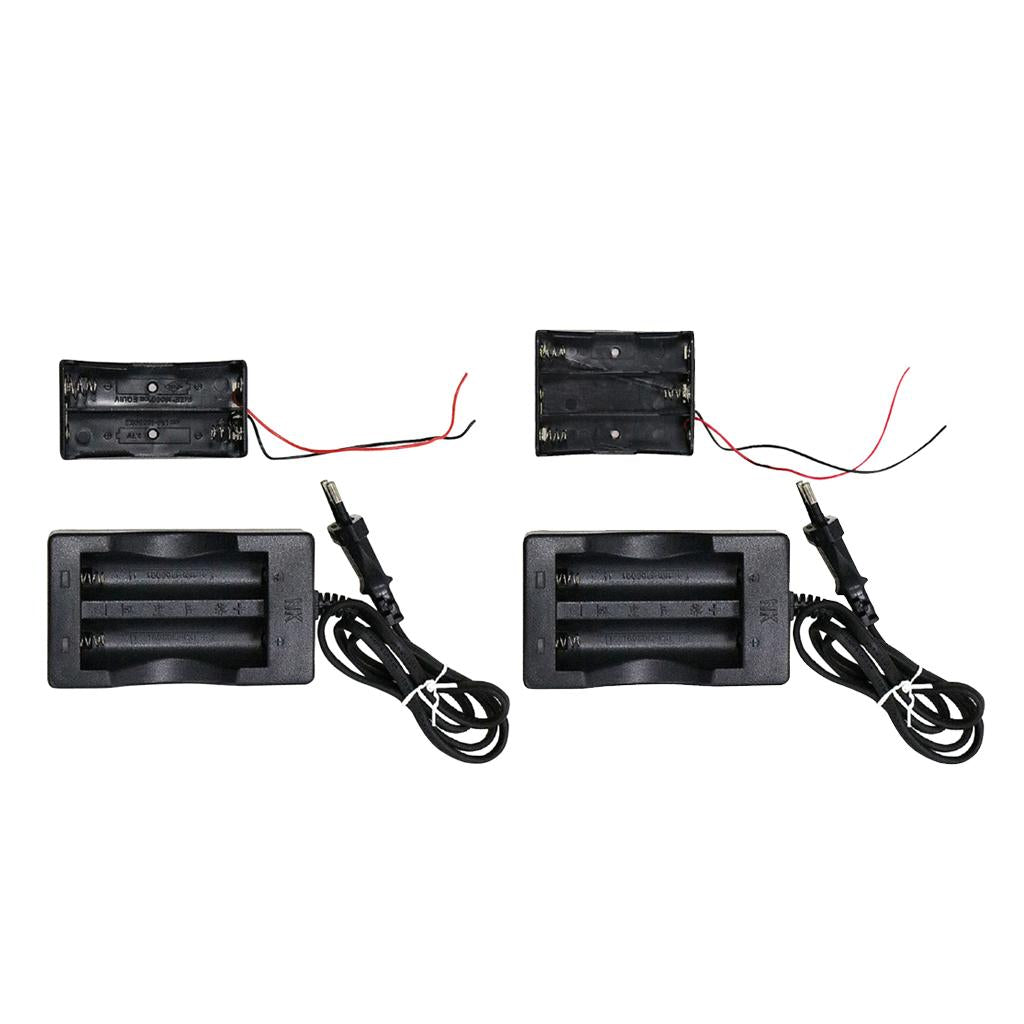 18650 Lithium Battery Charger + 2 Battery Holder Box 2 battery packs